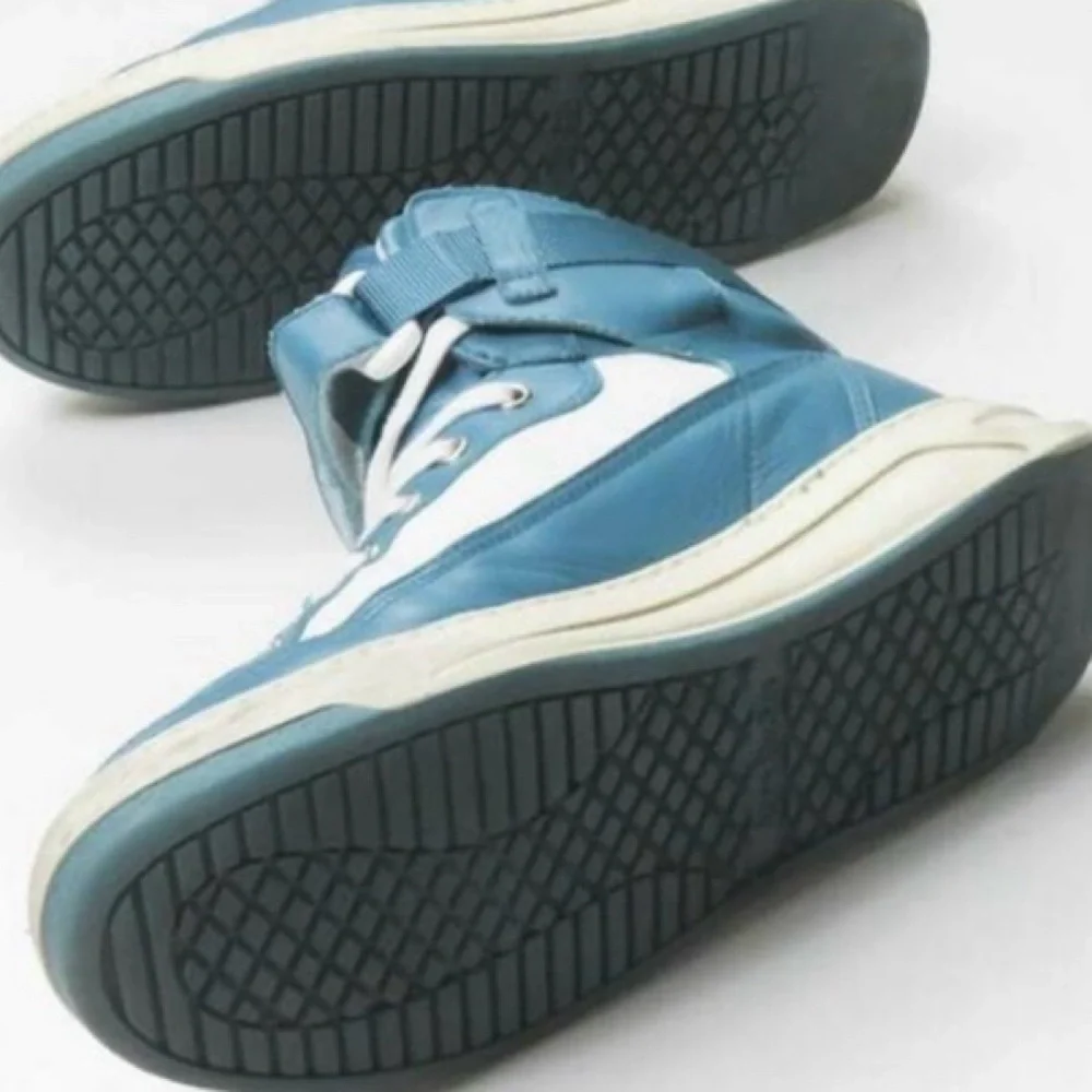 Authentic Acne Studios 21 SS Babila Mix Turquoise High Top Sneakers - Picture 10 of 11